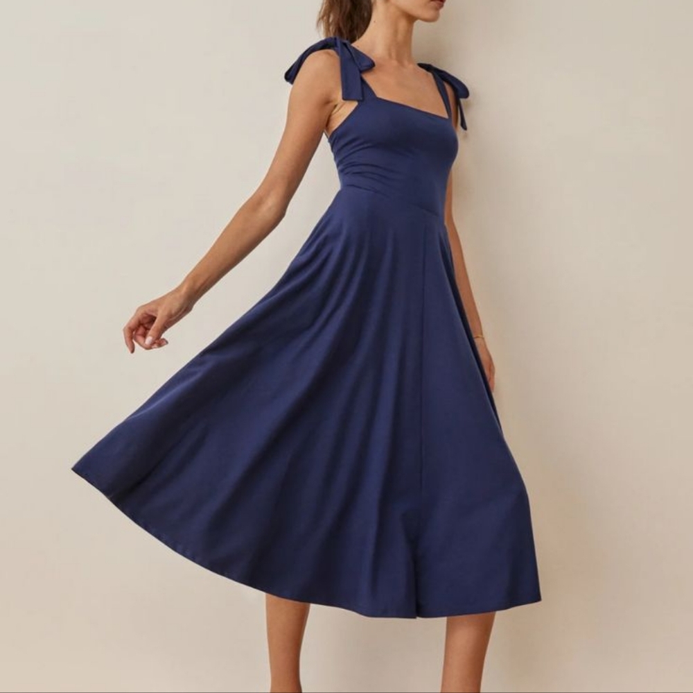 Reformation Edita Dress - Pink - Medium - Tie Sleeve with pockets - Picture 3 of 9